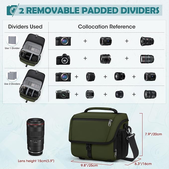 RAINSMORE Camera Bag, DSLR/SLR/Mirrorless Camera Case - Image 3
