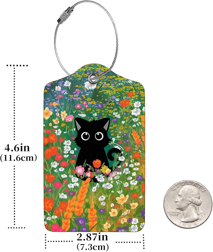 2 Pcs Luggage Tags for Suitcase, Cute Unique PU Leather Travel Bag Tag - Image 2