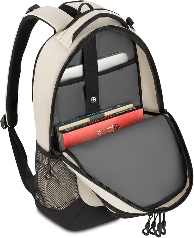 SwissGear Cecil 5505 Laptop Backpack, Cream/Black - Image 8