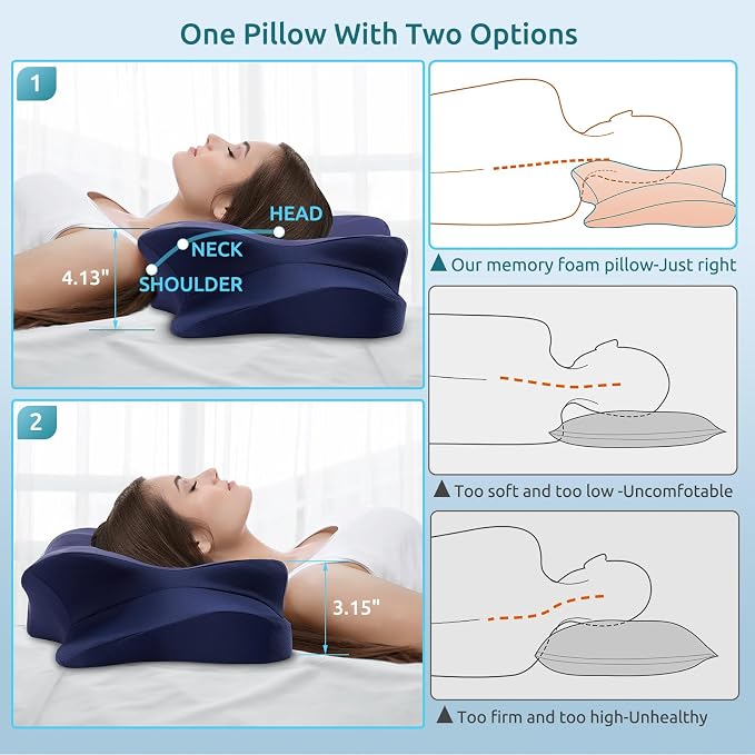 DONAMA Cervical Pillow for Neck and Shoulder, Contour Memory Foam Pillow - Image 6