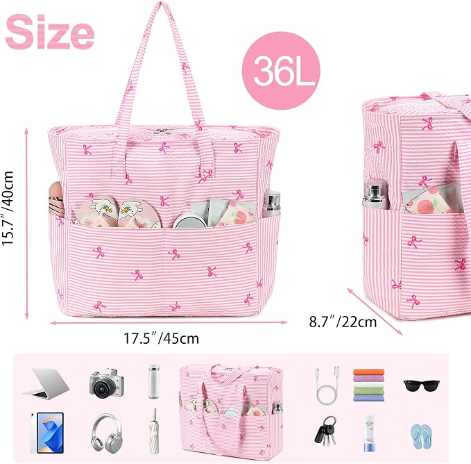 Beach Pool Bags Tote for Women Ladies Large Gym Tote Carry On Bag - Image 4