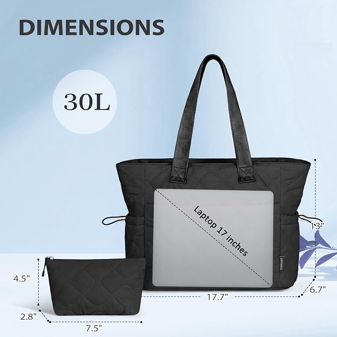 TOPEAST Tote Bag for Women, Large Puffer Tote Bag - Image 4
