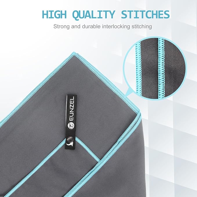 Eunzel Quick Dry Camping Towel, Microfiber Travel Towel 3 Size at 1 Pack - Image 3