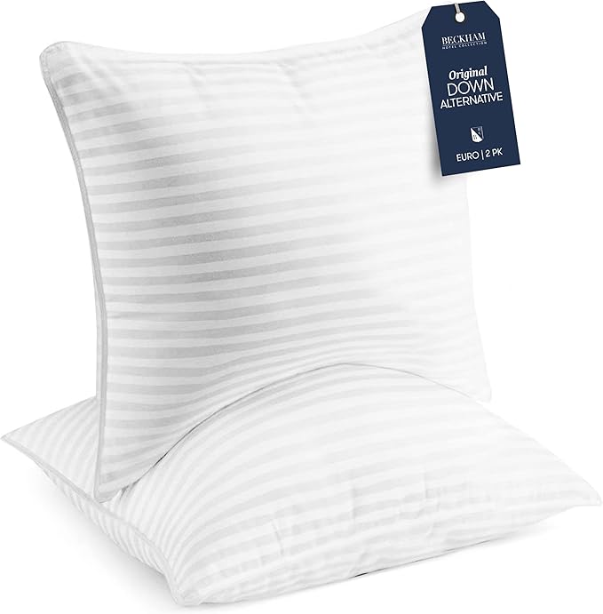 Beckham Hotel Collection Euro Size Throw Pillows, 26 x 26 Down Alternative by BeckhamHotelCollection