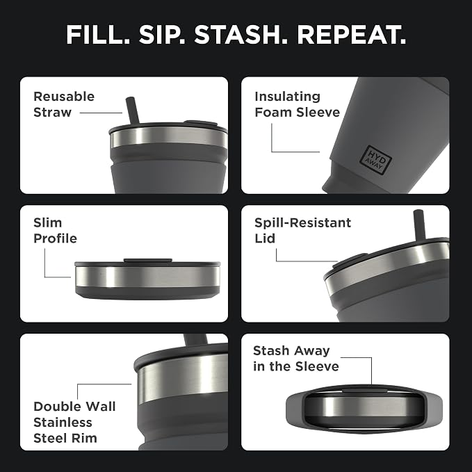 HYDAWAY 16oz Collapsible Tumbler - Image 4
