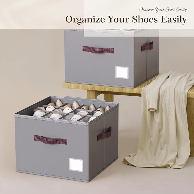 Criusia Shoe Organizer for Closet, 2 Pack Shoe Organizer - Image 7