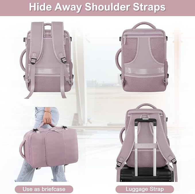 Travel laptop Backpack for Women, Personal Item Size Flight Approved, 16 Inch - Image 6