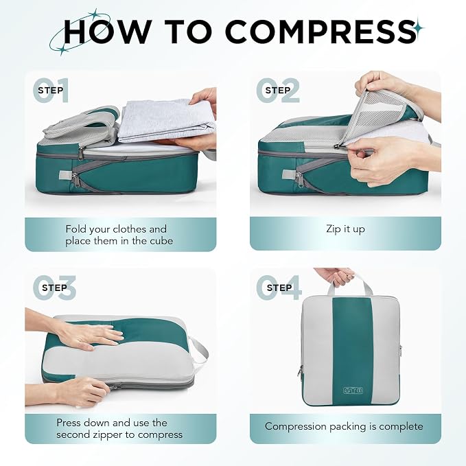 10 Set Compression Packing Cubes - Image 3