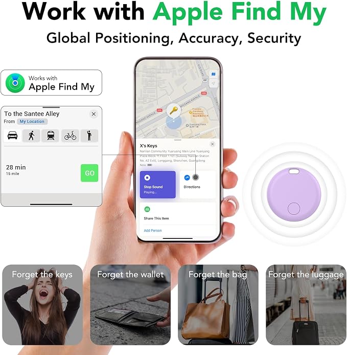 Air Tracker Tags-4 Pack: Smart Bluetooth Tracker, Item Finder Works - Image 2