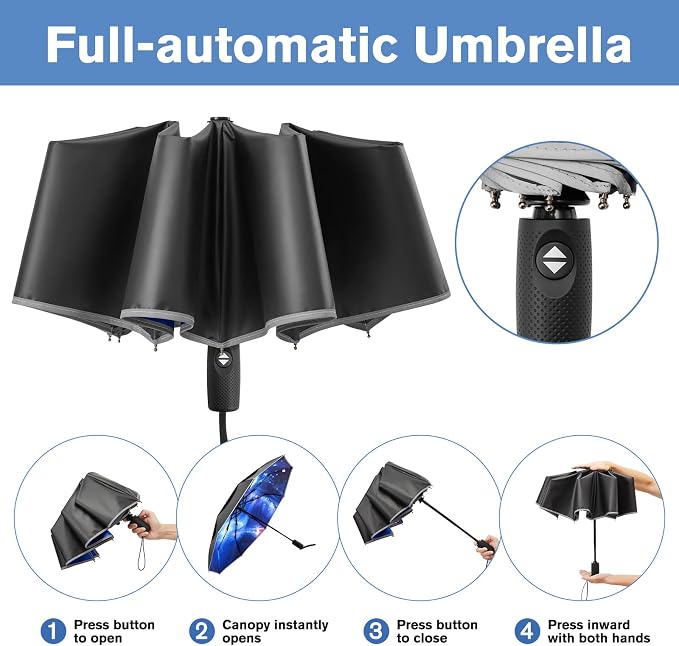 G4Free 42 Inch Eco Windproof Folding Umbrella - Image 8