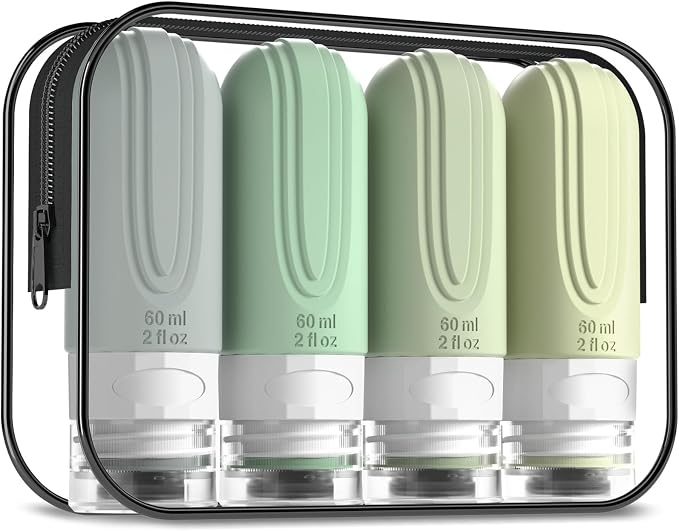 Travel Bottles for Toiletries, Tsa Approved 2oz Travel size Bottles, BPA Free by Mrsdry