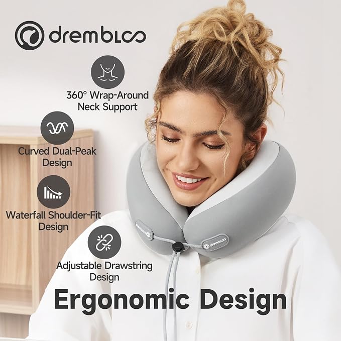 Neck Pillow Airplane, 100% Pure Memory Foam, Cooling Airplane Pillow, Travel - Image 4