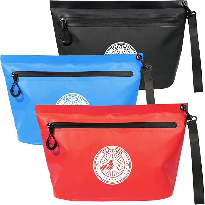 3-Pack Tactiko Heavy-Duty Splash Water Resistant Zipper Pouches - 3 L Hold-All by TactikoSurvival