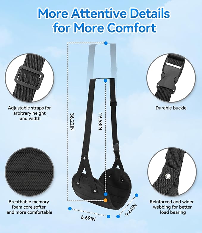 Portable Airplane Foot Hammock-Ultimate Comfort Bundle w/Sleep Mask & Ear Plugs - Image 4