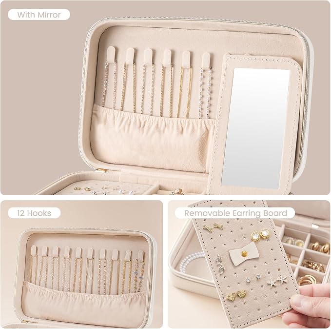 Lolalet Travel Jewelry Case for Women, Travel Jewelry Organizer Box - Image 5