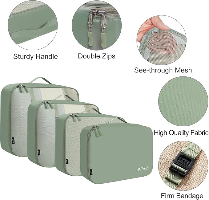 BAGAIL 8 Set Packing Cubes Luggage Packing Organizers - Image 4