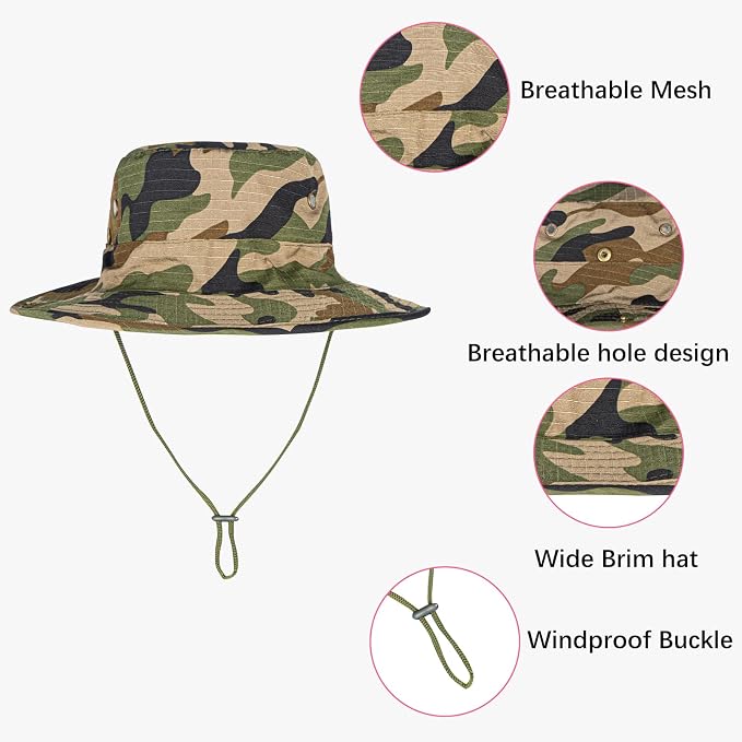 Sun Hats for Men Women Boonie Hat Foldable Fishing Hat UPF 50+ Bucket Hat for - Image 3