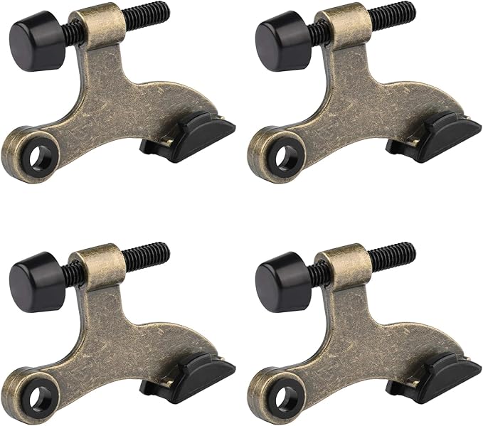 HOMOTEK 4 Pack Hinge Pin Antique Brass Door Stopper, Adjustable Deluxe Heavy by HOMOTEK
