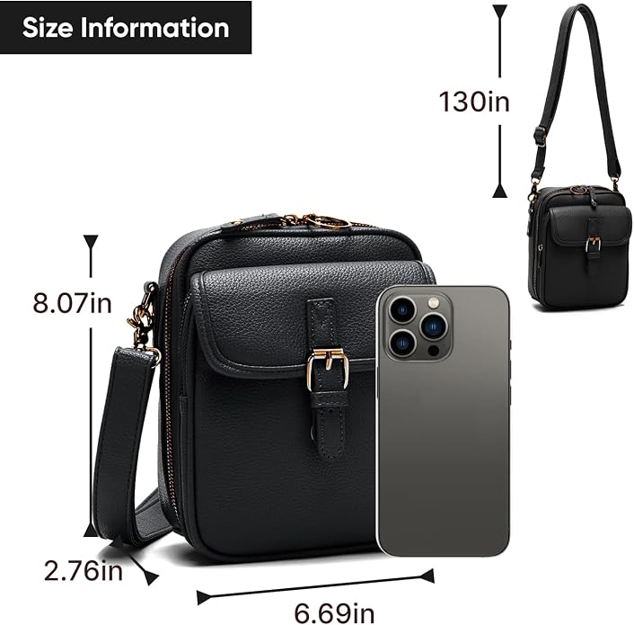 1060 Leather Crossbody Bags for Women Anti-Theft Vegan Purse - Image 7