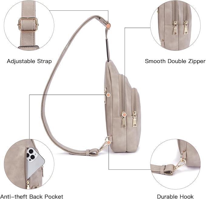Telena Small Sling Bag for Women Leather Crossbody Fanny Packs Chest Bag for - Image 4
