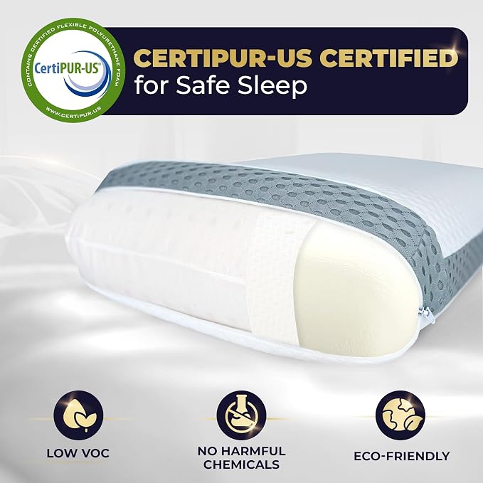 Royal Therapy Memory Foam Pillow, Queen Pillow Neck Pain Relief, Neck and - Image 4