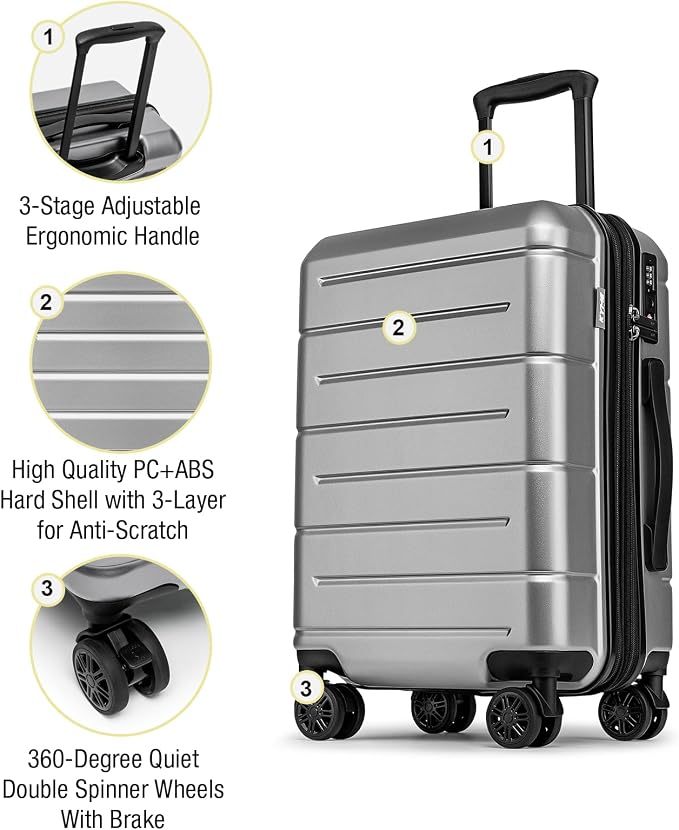 KYME Hardside Expandable Carry On Luggage 22x14x9 Airline Approved 20 Inch - Image 5