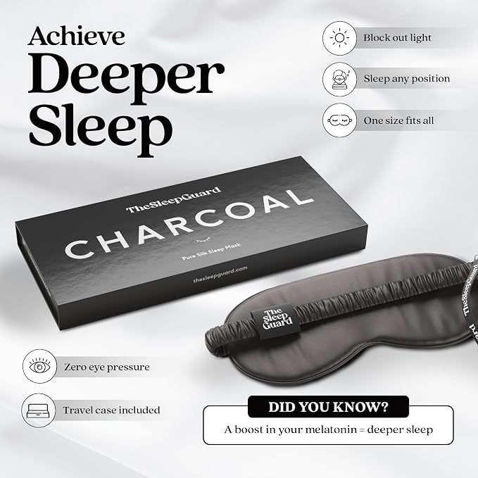 Pure Silk Sleep Mask Light Blocking Travel Essentials. Eye Masks - Image 3