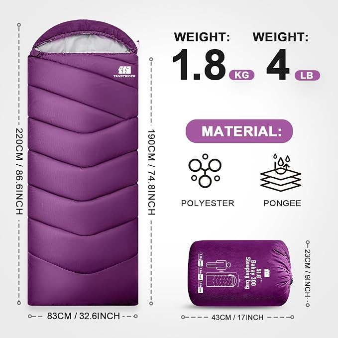 Sleeping Bags for Adults Cold Weather, Waterproof, Lightweight Camping Sleeping - Image 2