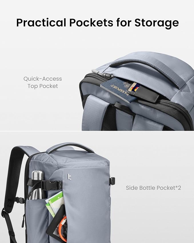 tomtoc Travel Backpack 40L, TSA Friendly Flight Approved Carry-on Luggage Hand - Image 7