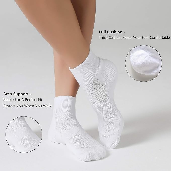CS CELERSPORT 6 Pairs Women's Running Ankle Socks Athletic Sport Socks Cushioned - Image 5