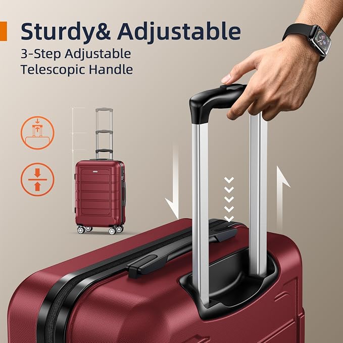 SHOWKOO Luggage Sets Expandable PC+ABS Durable Suitcase Double Wheels TSA Lock - Image 6
