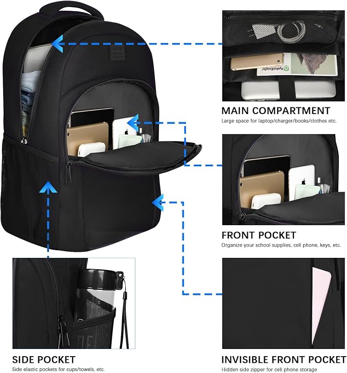 LARIPOP Extra Large Backpack, 17.3 Inch Business Laptop backpack - Image 3