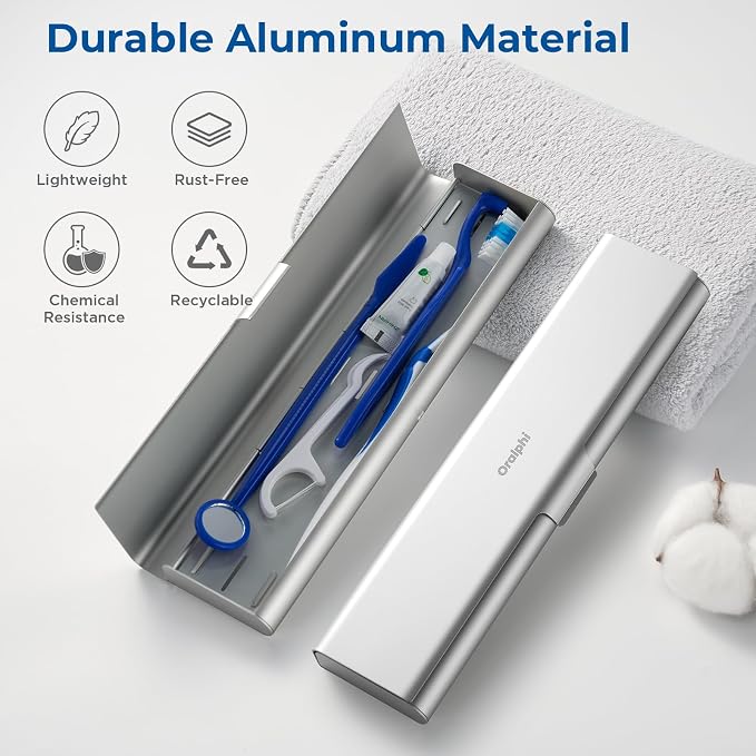 Wider Aluminum Toothbrush Travel Case, Portable Travel Toothbrush Holder - Image 2