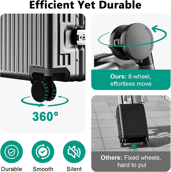 Hard Shell Luggage 20 Inch Travel Suitcase, ABS Aluminum Frame, Lightweight - Image 5