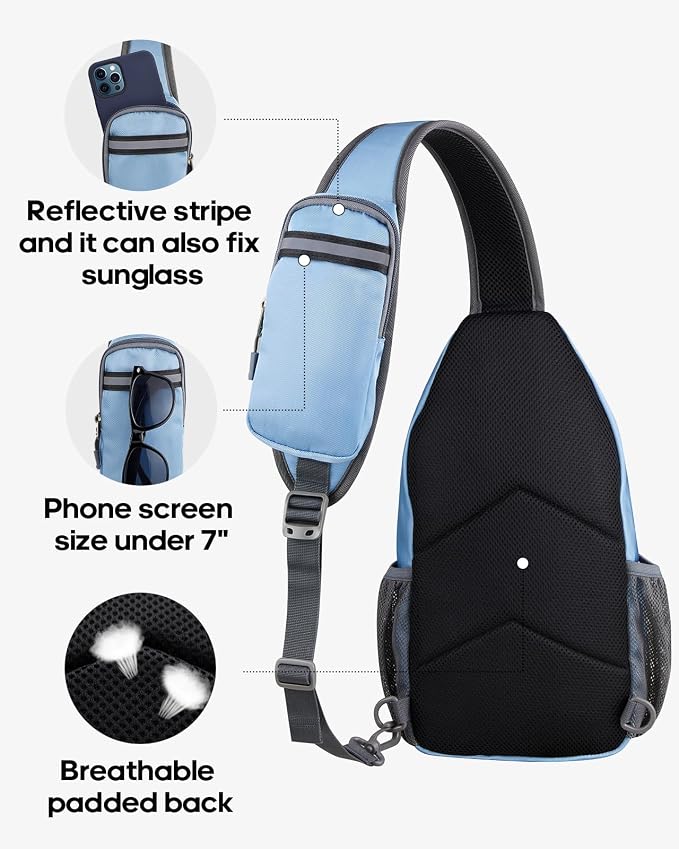 WATERFLY Crossbody Sling Backpack Sling Bag Travel Hiking Chest Bag Daypack - Image 5