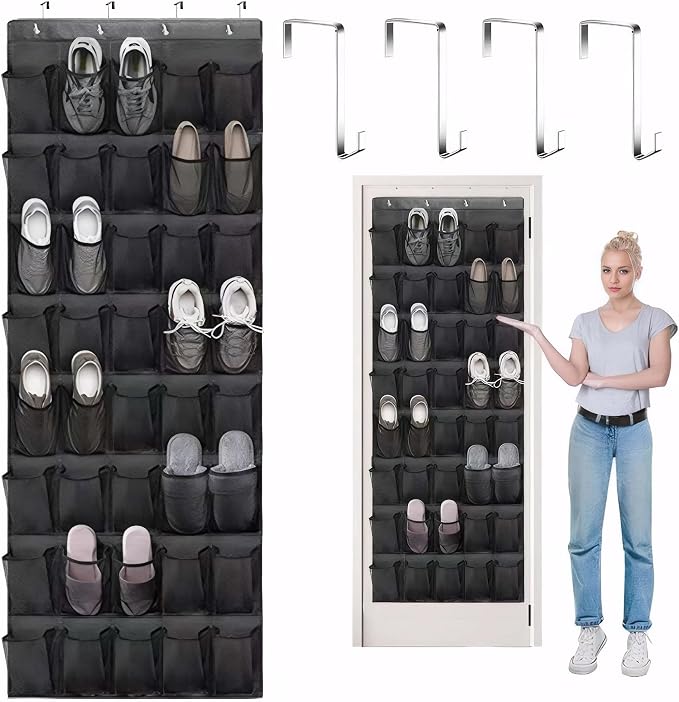 Over the door shoe organizer, 40 Large Clear Mesh Pockets Hanging Shoe by Unknown