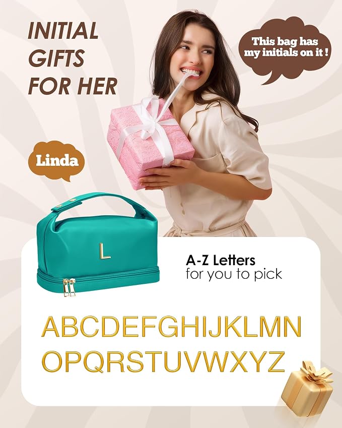 Engagement Gifts for Women, Personalized Makeup Bag - Image 2
