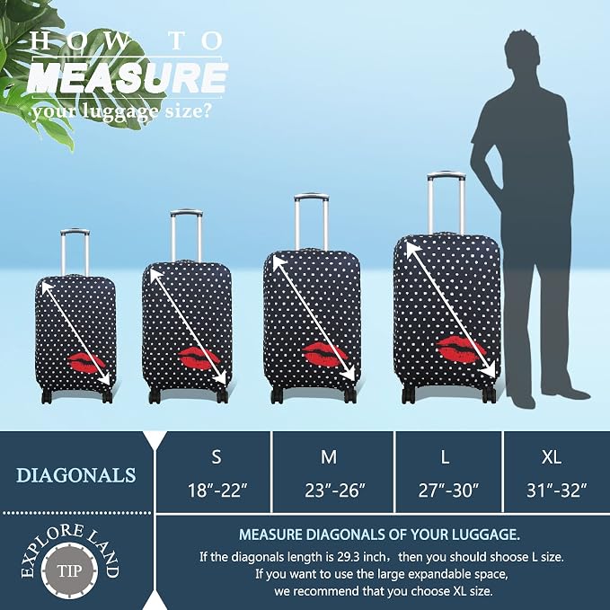 Explore Land Travel Luggage Cover Suitcase Protector Fits 27-30 Inch Case - Image 5