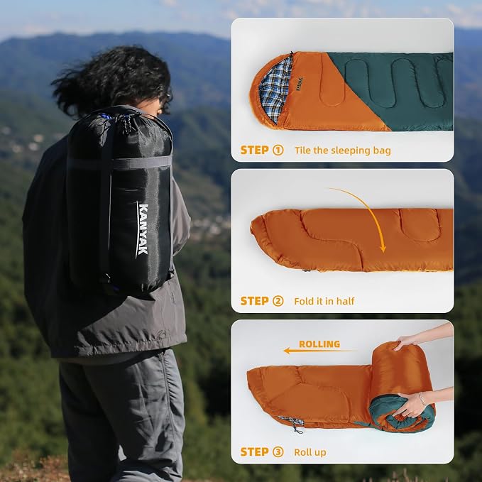 Camping Sleeping Bag, 32℉ Sleeping Bags - Image 4