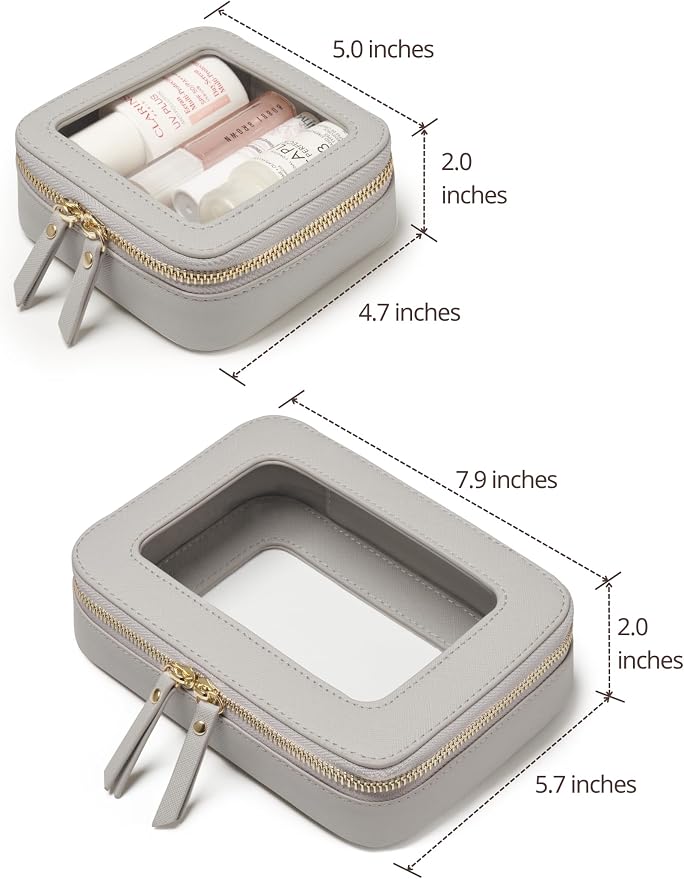 Popvibe Clear Makeup Bag Travel Cosmetic Case Transparent Toiletry Bag - Image 2