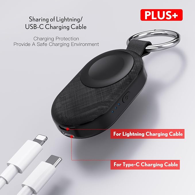 PZOZ Portable Apple Watch Wireless Travel Charger, 1200mAh Power Bank iWatch - Image 2