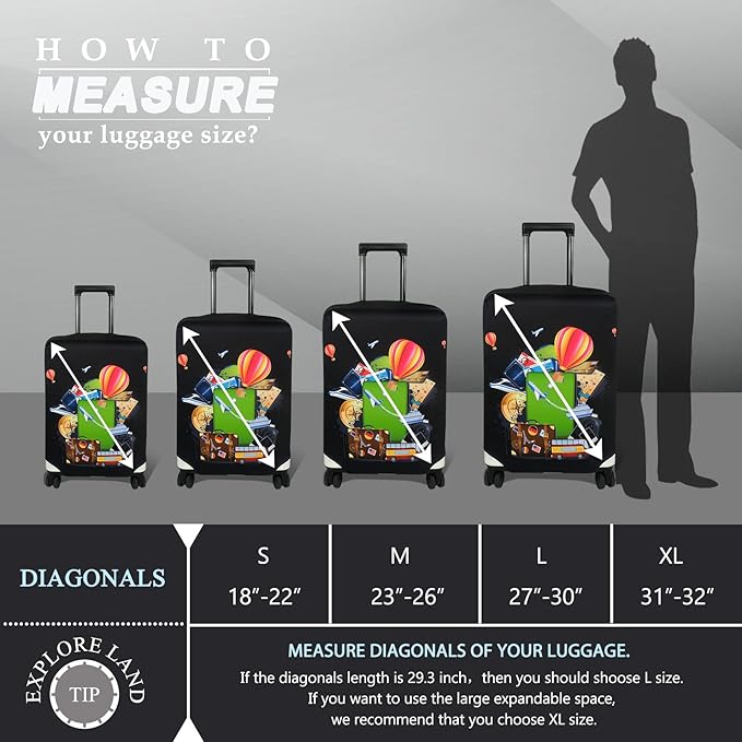 Explore Land Luggage Cover Suitcase Protector Fits 27-30 Inch Case - Image 5