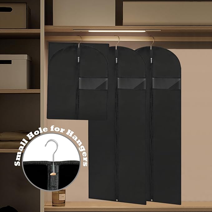 Dress Bags for Gowns Long, Suit Bag Cover for Storage and Travel, 2 Pack - Image 5
