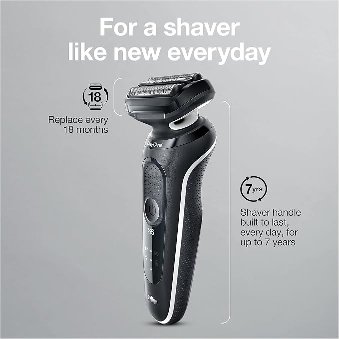 Braun Electric Razor for Men, Waterproof Foil Shaver, Series 5 5050cs, Wet & - Image 9