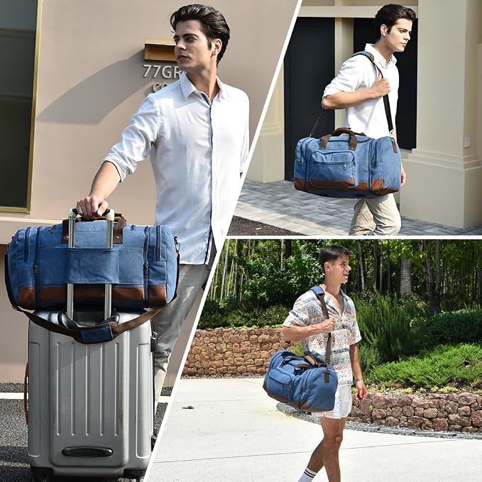 Dimayar Expandable Duffle Bag for Men, 50L Large-Capacity Weekender, - Image 2