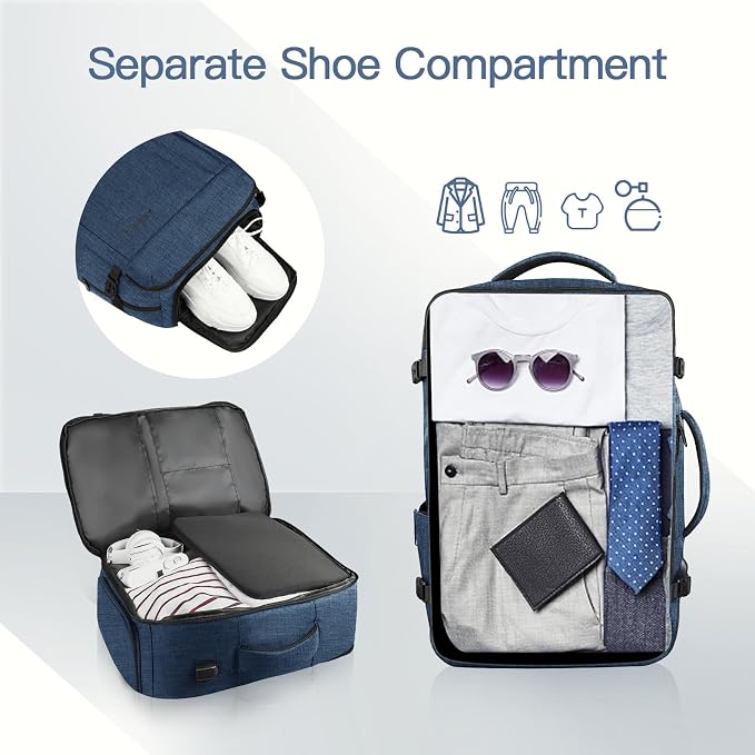 Carry On Backpack, Extra Large 50L Travel Backpack - Image 2