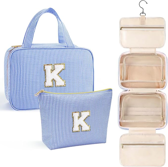 YOOLIFE Initial Toiletry Bag Travel Makeup Bag by YOOLIFE