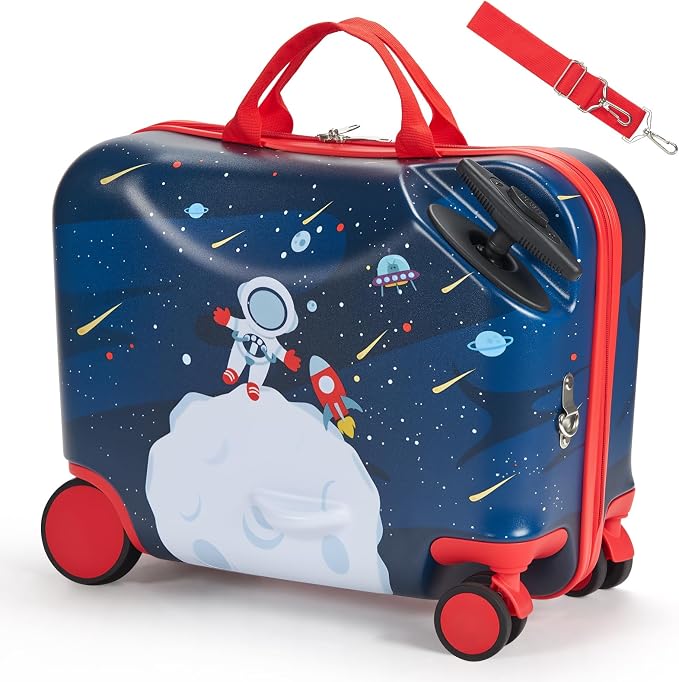 VEVOR Ride-on Luggage, 26 L Capacity, 18 Inches Tow Along Toddler Carry on by VEVOR