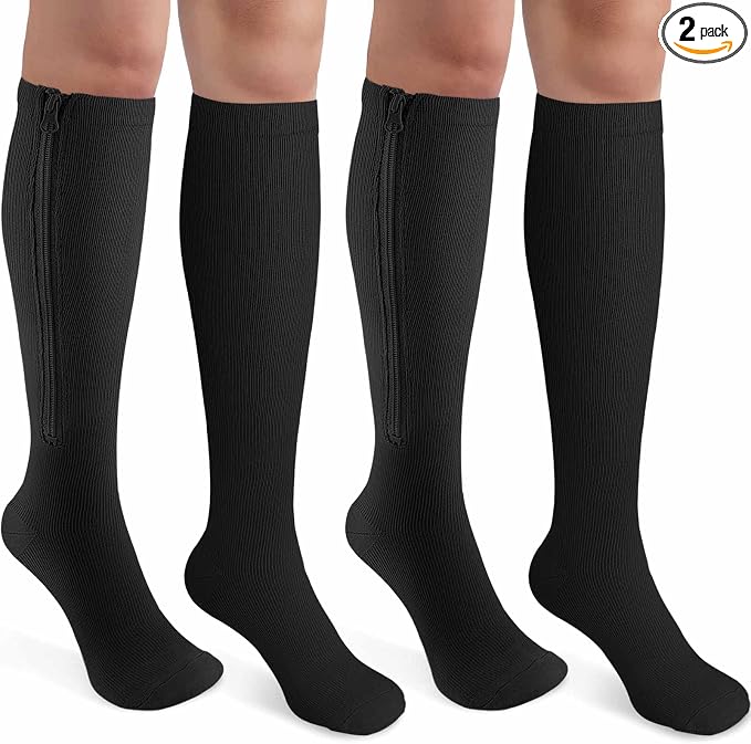 CASMON 2 Pairs Zipper Compression Socks by CASMON