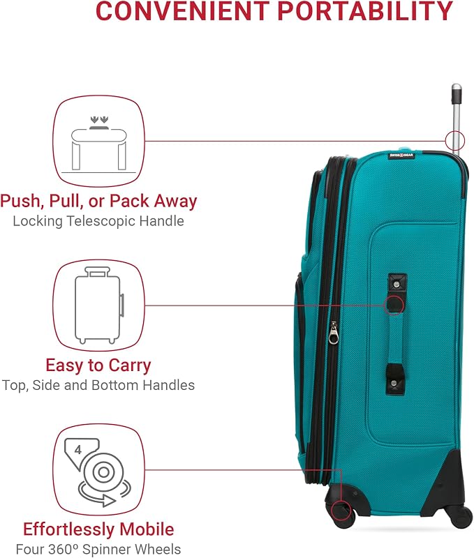 SwissGear Sion Softside Expandable Roller Luggage, 3 Piece Set - Image 2